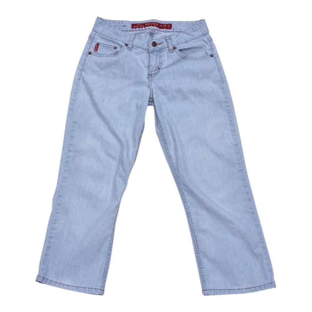 2000s Mudd low rise light wash capris